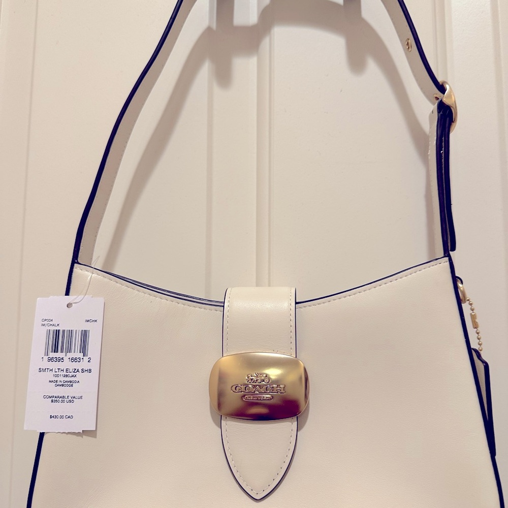 Coach Eliza Shoulder Bag in Chalk/Gold